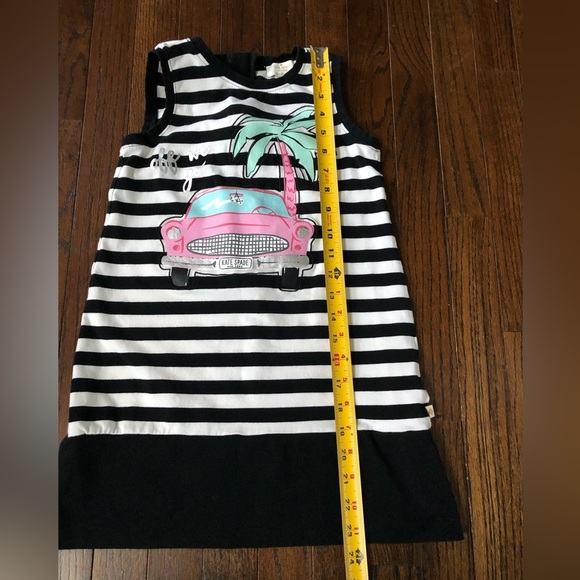Kate Spade Girls 7 Black/White Striped Sleeveless “Off We Go” Road Trip Dress - Picture 9 of 12